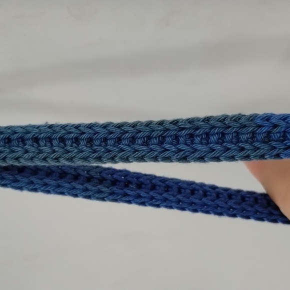 Handmade crochet small crossbody purse multicolor patchwork button closure - Picture 5 of 8